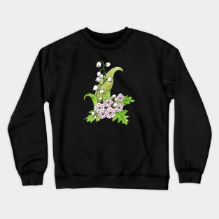 May Birth Flower - Lilly of the Valley and Hawthorn Crewneck Sweatshirt